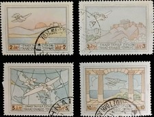 Greece 1926 Airmail Stamps Set Used Scott C1-C4 Michel 300-303 Aero Espresso... picture