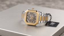 BIBI Luxury Automatic Skeleton Watch Two-Tone Bracelet NEW Box Tag picture