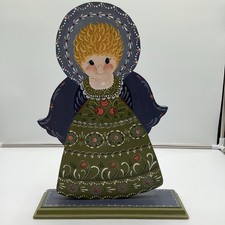 Handpainted Tole Wooden Angel Folk Art  picture