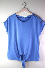 Wilde Women's Blue Tie Front Top Blouse Shirt Size Small picture