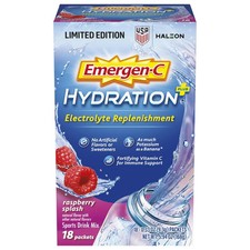 Emergen-C Hydration+ Sports Electrolyte 0.33 Ounce (Pack of 18), Raspberry picture