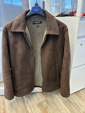 VINTAGE Claiborne Men's Brown Full Zip Lined Jacket w/ Pockets Size L Reg Fit picture