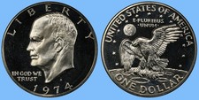 1974 S Eisenhower Dollar ~ Choice Proof 40% Silver IKE ~ $1 US Coin Collectible picture
