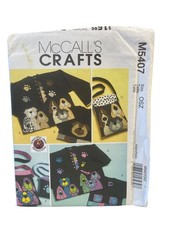 McCALL'S M5407 Dog Applique Jacket Tote Size OSZ Craft Sewing Pattern UNCUT picture
