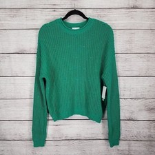 NWT Abound Nordstrom Pullover Sweater Crew Neck Ribbed knit Green Women S Casual picture