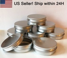 Aluminum Tin Screw Top Round Metal Container With Lid,Storage Jar Travel Tin can picture