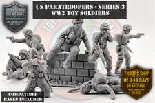 World War 2 Toy Soldiers - USA Paratroopers Airborne - 54mm - Series 3  W/ Bases picture