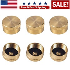 6Pcs Solid Brass Refill Propane Bottle Cap Universal for 1 LB Gas Tank Cylinder picture