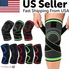 Knee Sleeve Compression Brace Support For Sport Joint Pain Arthritis Relief USA picture