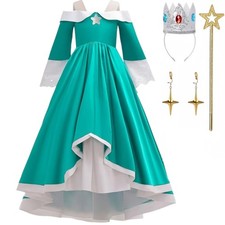 Szytypyl Princess Rosalina Costume for Girls One Shoulder 7-8 Years, Green picture