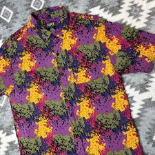 Super Massive Shirt Mens M Abstract Splatter Rayon Short Slv Dan Flashes picture