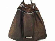 BCBGeneration Large Bucket Tote Handbag In Black Metallic W465 picture