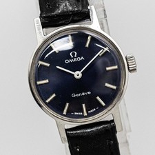 No Tariffs *NEAR MINT* Vintage OMEGA Geneve Cal.485 Hand Winding Blue 20mm Women picture