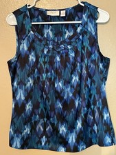 Chicos Blue Sleeveless Top Size 1 Or M picture