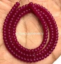 Beautiful Ruby Gemstone Beads Natural 4MM Ruby Smooth Rondelle Beads Necklace picture