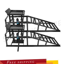 2 Pcs Heavy Duty Auto Car Truck Service Ramps Lifts Hydraulic Lift 5 ton Jack picture