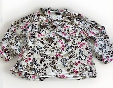 NWT LANE BRYANT Floral Blouse Tie Neck Artsy Chiffon Long Sleeve Top Size 14 XL picture