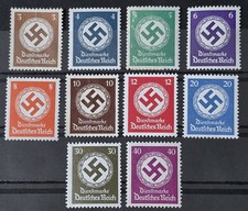 WWII WW2 Germany Reich German Government Official Swastika Stamp lot 10 Stamps picture