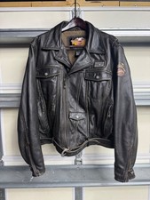 Harley Davidson American Legend Leather Jacket XXL Shark Mouth V Shield picture