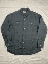 Duluth Trading Co. Jacket Mens L Tall Gray Fire Hose Flannel Lined Fit Limber picture