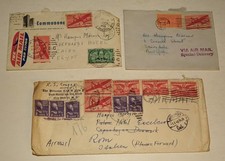 3 Vintage 1940s Air Mail Covers Hampus Morner Shepheards Hotel Cairo New York picture