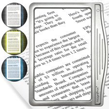 MAGNIPROS Patented 3X Large LED Page Magnifier for Reading | Eye Caring 3 Color picture