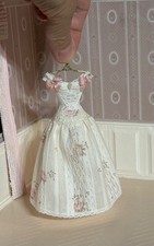 1:12 Dollhouse Miniature  artisan made Victorian dress on the hanger picture