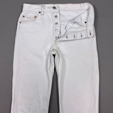 Vintage Levis 501 Jeans Men 28x34 White 90s Made USA Paint Work (Tag30x34) picture