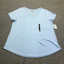 Torrid Shirt Womens 2X Blue V Neck Short Sleeve Classic Fit Jersey Tee Top picture