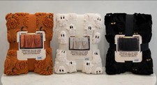 Costco Halloween Pick Ghost Cat Pumpkin Faux Fur Throw NWT Same Day Ship Viral picture