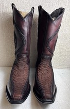 Texas Country Platino Python Floreta boots Men Size 10 picture