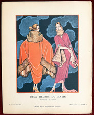 Gazette du Bon Ton Print Pochoir ~ 1923 No 9 ~ Barbier Worth Deux Heures Matin picture