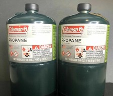 Coleman Propane Cylinder 2 Pack 16 oz 1lb Camping Gas Grill BBQ  Made USA picture