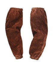 QWORK Leather Welding Sleeves, Safety Heat Resistant Arm One Size, Brown  picture