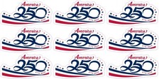 StickerTalk USA Semiquincentennial America 250th Birthday Stickers 2x1 picture