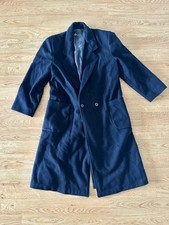 Vintage 100% Pure New Wool Overcoat - Men's Size 40 - Dark Navy picture