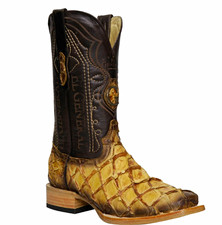 🤠🔥 EL GENERAL MEN’S EXOTIC MONSTER FISH RODEO COWBOY BOOTS — ORIX #45086 🔥🤠 picture