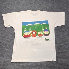 Vintage 1997 South Park Tee Men’s Large Comedy Central Shirt 90s USA Rare White picture