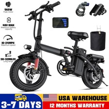 560W Folding Electric Bike,48V 10AH Battery,10-24 MPH,3-Speed Assisted Riding picture