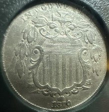 1870 5C Shield Nickel * MUST SEE PICS * AI scanned For Unofficial Grading picture