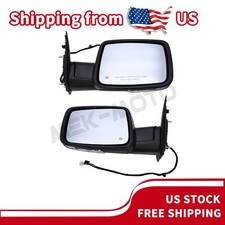 For 13-18 Ram 1500/2500 Power Heated Turn Signal Puddle Light Side Mirrors Pair picture