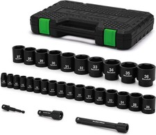 30-Piece Metric Impact Socket Set with Extensions & Adapters - 1/2