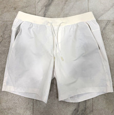 Lululemon men’s White Athletic Activewear Shorts Solid Drawstring Pockets L picture
