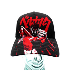 Berserk x Crunchyroll Official Anime Snapback Cap Black Red Logo Hat picture