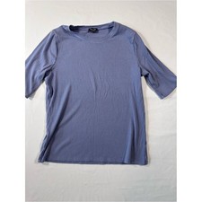 Splendid Periwinkle Ribbed Short Sleeve Crew Tee Blue Large picture
