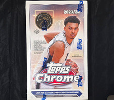 Topps Chrome 2023/24 NBA Basketball Hobby Box 12 Packs 96 Cards Wembanyama RC picture