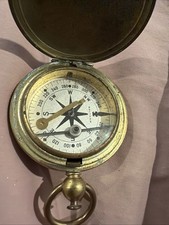 Vintage WWII Brass Waltham Compass, U.S. Army/Military Pocket Compass picture