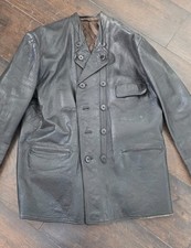 Vintage Boxy 1940s/50s Heavy Leather Jacket picture