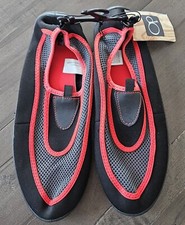 Op Women's Water Beach Non Slip Shoes Black Red Size M 7/8 picture