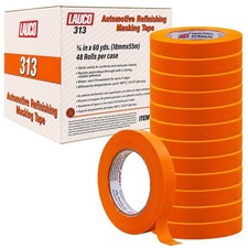 LAUCO Orange Automotive Refinishing Masking Tape 0.75 in x 60 yd (48 Rolls) picture